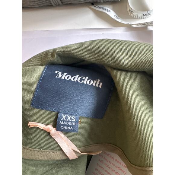 ModCloth Assorted Occasions Anorak Utility Jacket Army Green Women's XXS NWT - Picture 4 of 8